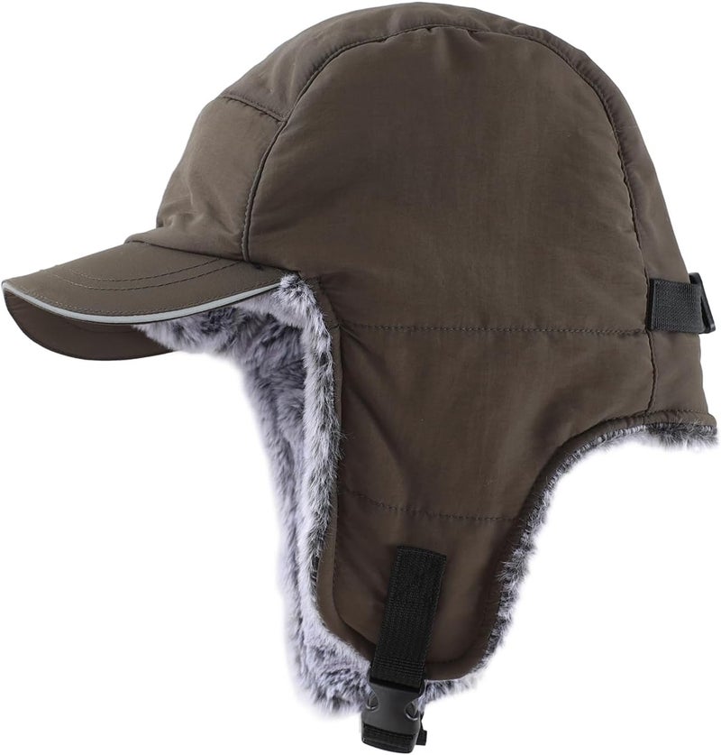 Connectyle Men's Trapper Hat with Ear Flaps Winter Warm Hat Windproof, Water Repellent, Reflective, Faux Fur Fully Lined - Image 3